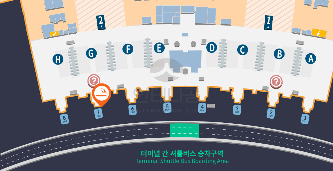 2터미널 일반지역 3층 7번 출입구 부근